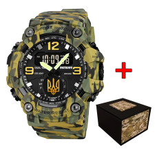 Годинник наручний Patriot 003CMGRUAGD Тризуб золото Зелений камуфляж + Коробка.