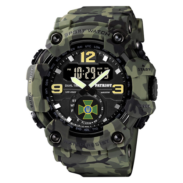 Годинник наручний Patriot 004CMGRDPS ДПС Зелений камуфляж + Коробка.