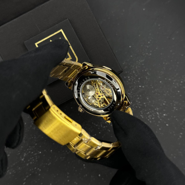 Годинник наручний Patriot 022 Gold-Black Mechanic Metall Не Забуду Дім