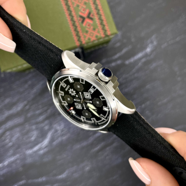 Годинник наручний Awarder Embroidery Silver-Army Green Black Automatic 10ATM