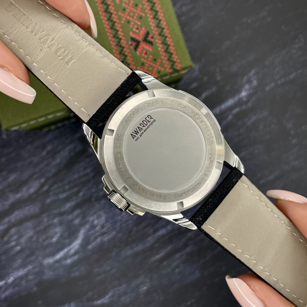 Годинник наручний Awarder Embroidery Silver-Army Green Black Automatic 10ATM