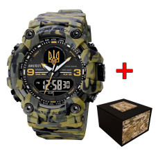 Годинник наручний Awarder 001 Тризуб золото Camo Green