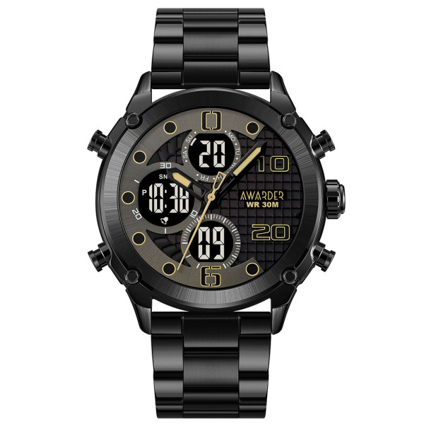 Годинник наручний Awarder 017 Black-Black Steel