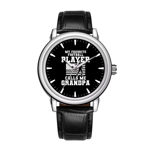 Football Watch with Custom Leather Strap Model 220120 - Gift for Him