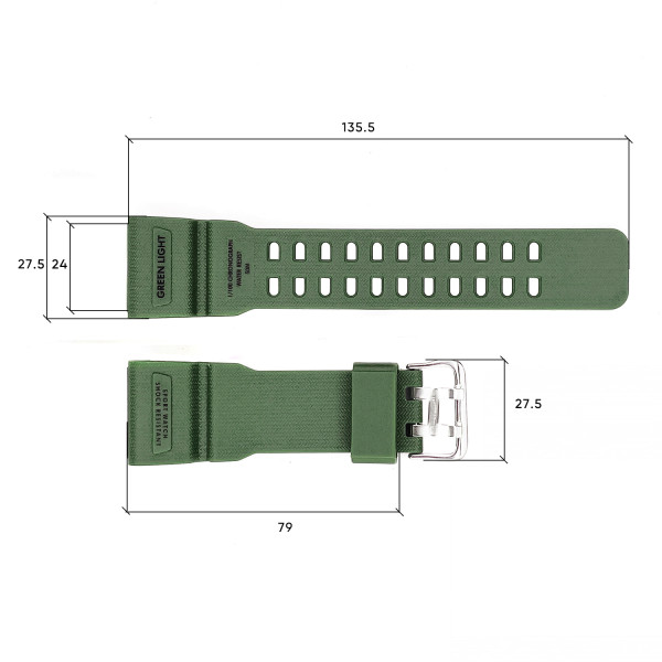 Ремінець для годинника Skmei 1283/1277/1384 army green