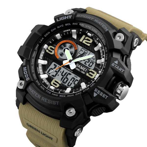 Skmei 1283 Black-Khaki Wristband