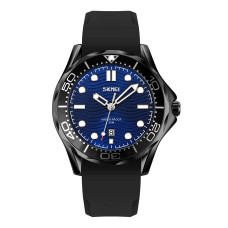 Skmei 9276PBKBU Black-Blue Silicone Strap