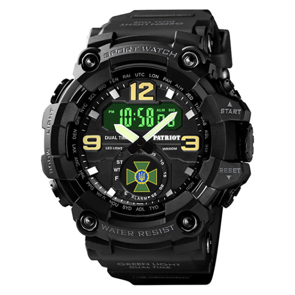 Годинник наручний Patriot 004BKDPS ДПС Чорні + Коробка.