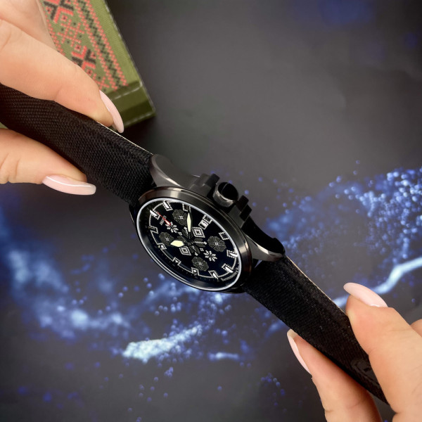 Годинник наручний Awarder Embroidery Black-Army Green Black Automatic 10ATM