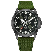 Часы наручные Awarder Embroidery Black-Army Green Green Battery 10ATM