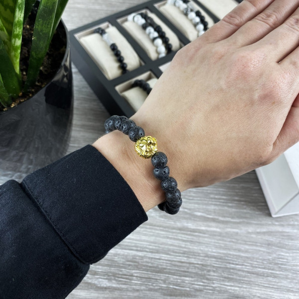 2B Rich Bracelet Lion Black-Gold