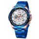 Наручний годинник Forsining 1137 Blue-Cuprum-White