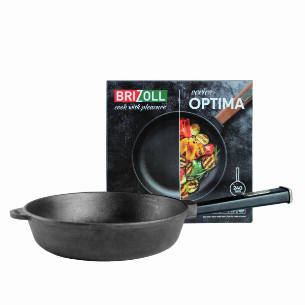 Чугунная сковорода Brizoll Optima-Black 240х60 мм