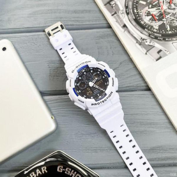 Casio G-Shock GA-100 White-Blue-Black