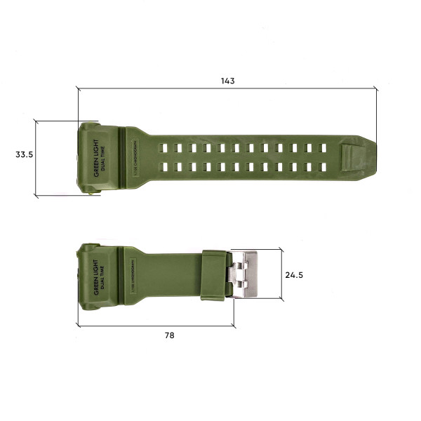 Ремінець для годинника Skmei 1520 army green 1051-0521