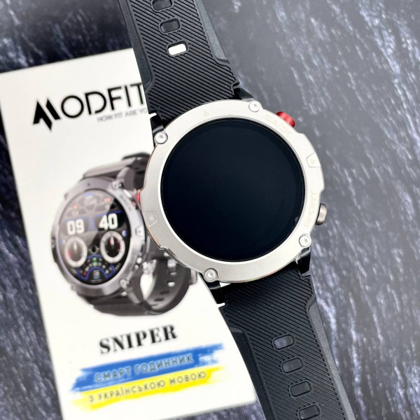 Умные часы Modfit Sniper Black-Silver 36 мм
