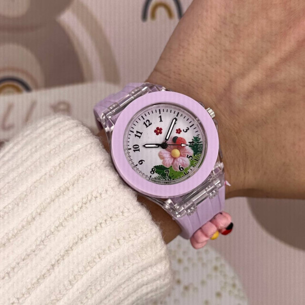 Дитячий годинник Better 005 Flowers Purple-White