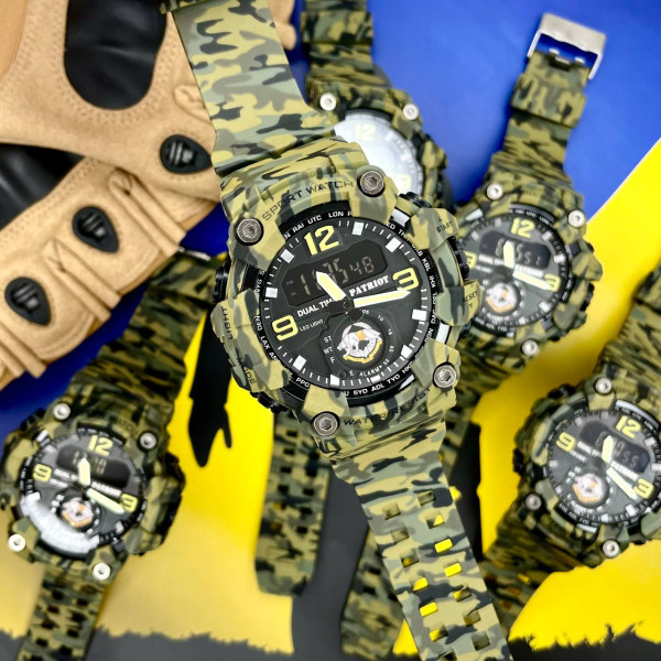 Годинник наручний Patriot 004CMGRSSO ССО Зелений камуфляж + Коробка.