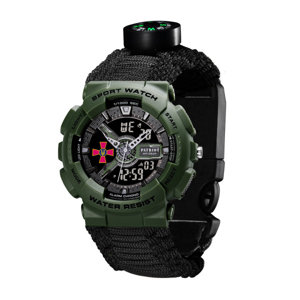 Годинник наручний Patriot 005AGSU ЗСУ  Паракордовий ремінець Black + Коробка