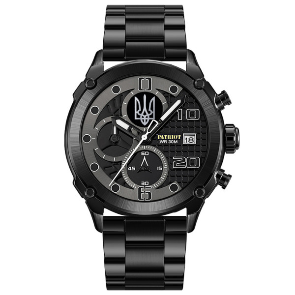 Годинник наручний Patriot 016 Тризуб срібло Black-Black Steel