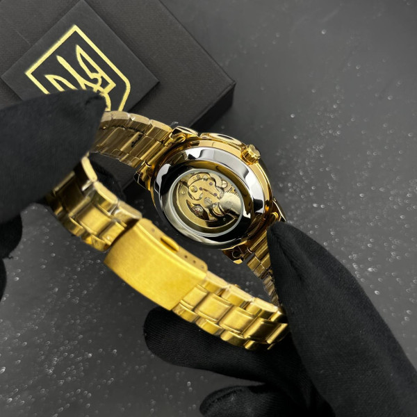 Годинник наручний Patriot 022-3D Не Забуду Дім Gold-Black Steel
