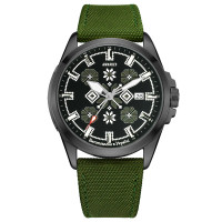 Часы наручные Awarder Embroidery Black-Army Green Green Automatic 10ATM