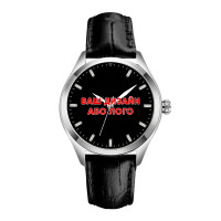 Годинник наручний Awarder 035 Ваше лого Silver-Black Leather