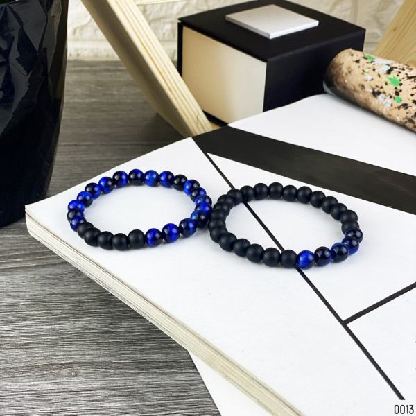 2B Rich Bracelet Pearl 8 mm, 19 cm Black-Blue