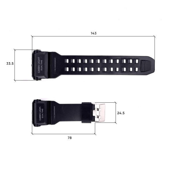 Ремінець для годинника Skmei 1520 black 1051-0520