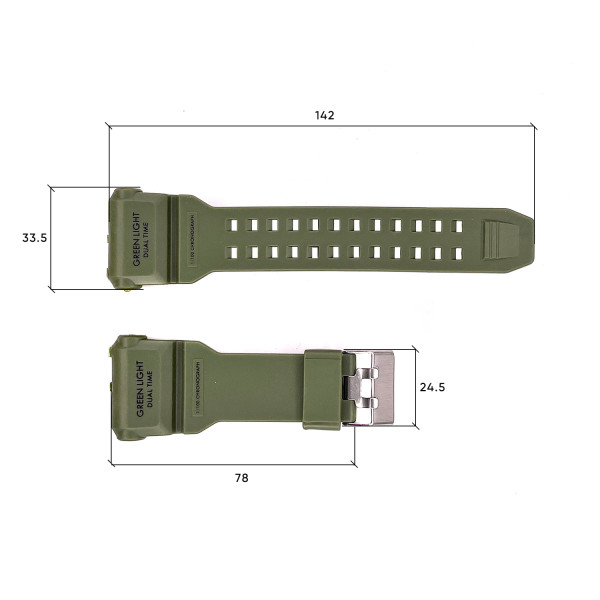 Ремінець для годинника Skmei 1968 army green 1051-0535