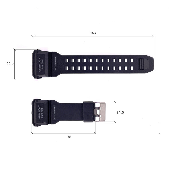 Ремінець для годинника Skmei 1637BK Black 1051-0562