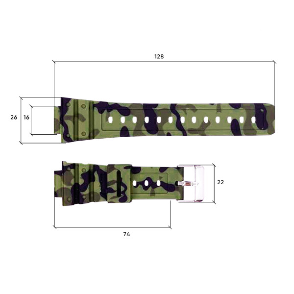 Ремінець для годинника Skmei 1628CMGN Camo Green 1051-0659