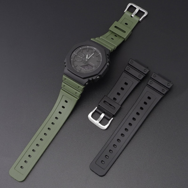Ремінець для Casio G-Shock GA-2100/2110 Black Silver