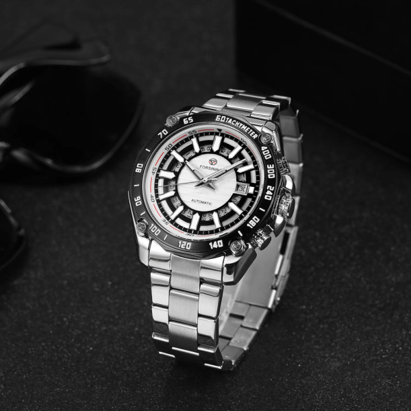 Forsining 8279 Silver-Black-White