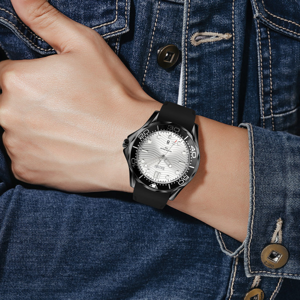 Skmei 9276PBKSI Black-Silver Silicone strap