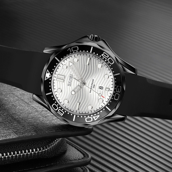 Skmei 9276PBKSI Black-Silver Silicone strap