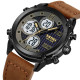 Skmei 1975LDKBNWT Dark Brown-White Leather.