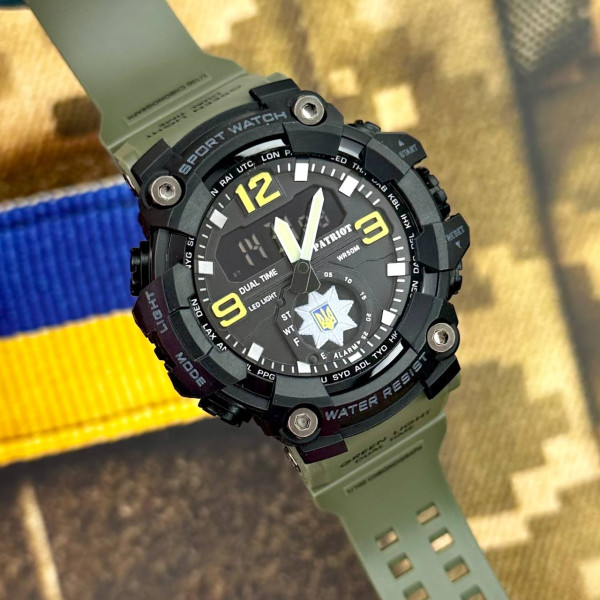 Годинник наручний Patriot 003AGPO Поліція Зелені  + Коробка