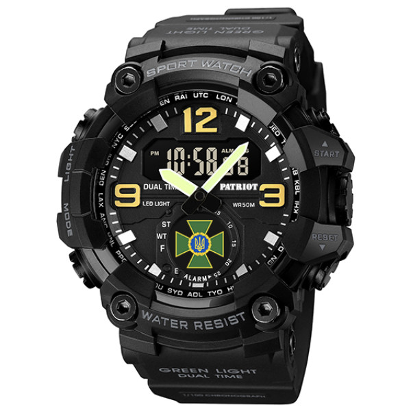 Годинник наручний Patriot 003BKDPS ДПС Чорні + Коробка.