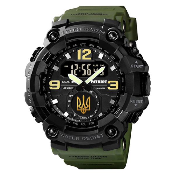 Годинник наручний Patriot 004AGUAGD Тризуб золото Зелені  + Коробка.