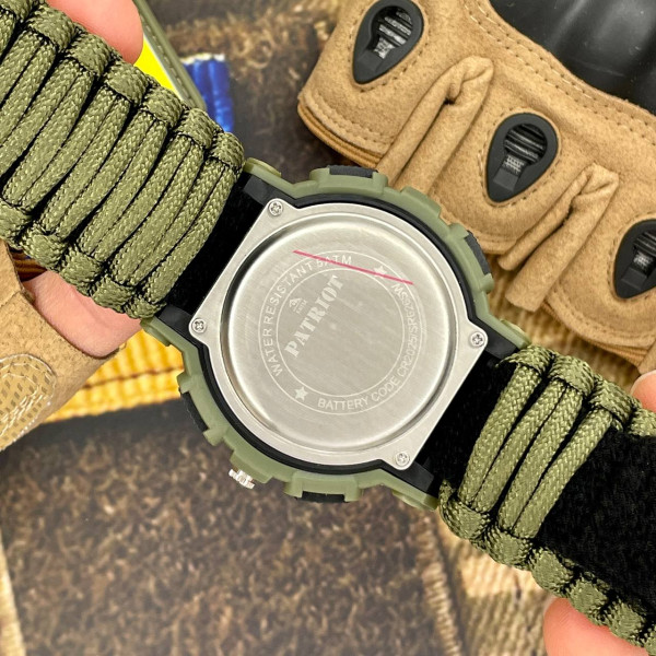 Годинник наручний Patriot 005AGSU ЗСУ  Паракордовий ремінець Army Green + Коробка.