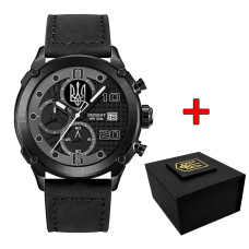 Годинник наручний Patriot 016 Тризуб срібло All Black