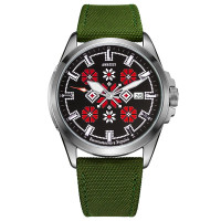 Часы наручные Awarder Embroidery Silver-Red Green Automatic 10ATM
