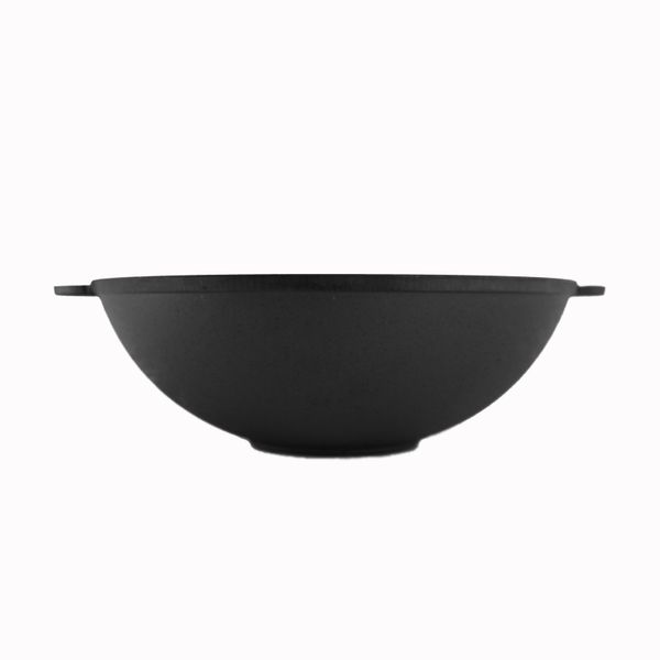 Чавунна сковорода Brizoll WOK 300х103 мм 4.7 л з чавунною кришкою