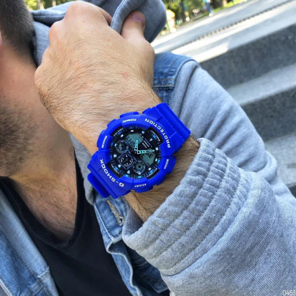 Наручний годинник Casio G-Shock GA-100 Blue-Black