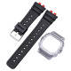 Ремінець + безель (рант) для Casio G-Shock GMW-B5000 Red-Black Transparent Silver