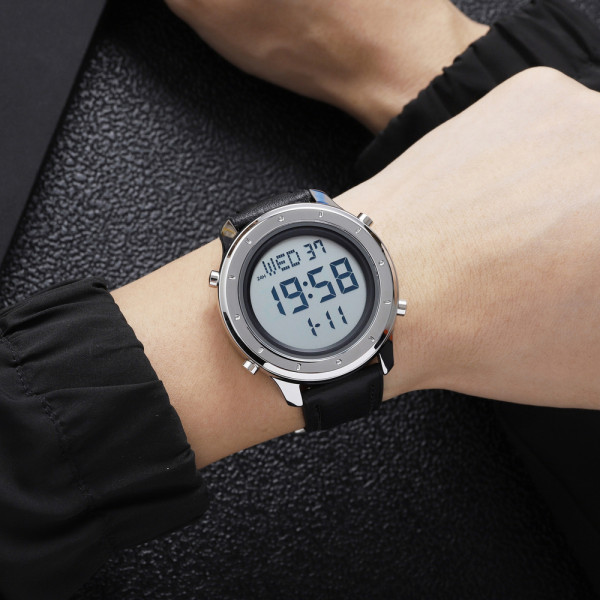 Skmei 1864LSIWT Silver-White Leather