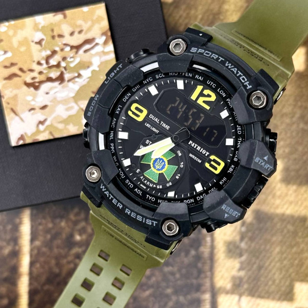 Годинник наручний Patriot 003AGDPS ДПС Зелені  + Коробка.