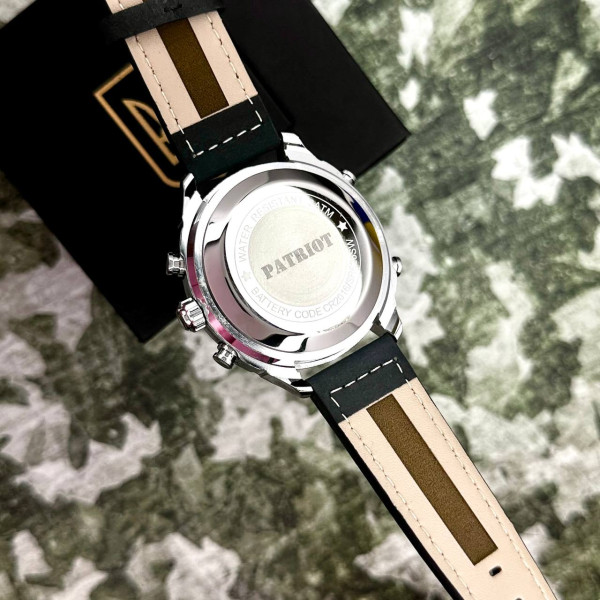 Годинник наручний Patriot 017SIBK Тризуб золото Silver-Black
