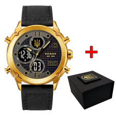 Годинник наручний Patriot 017GDBKBK Тризуб золото Gold-Black-Black
